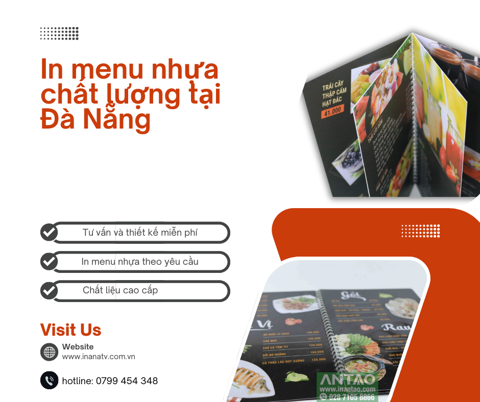 In menu nhựa chất lượng tại Đà Nẵng